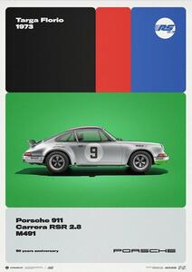 Konsttryck Porsche 911 RSR - 50th Anniversary - Targa Florio - 1973, Automobilist