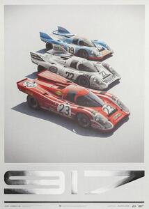 Konsttryck Porsche 917 - Salzburg & Martini & Gulf - 24h Le Mans, Automobilist