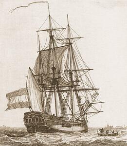 Illustration Engraving of a sailing ship, rdj5150