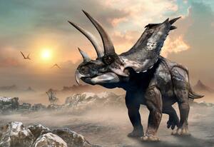 Illustration Agujaceratops scene 3D illustration, Warpaintcobra