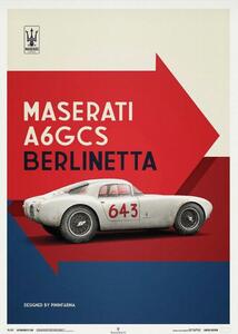 Konsttryck Maserati A6GCS Berlinetta 1954 - White, Automobilist