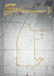 Konsttryck Las Vegas Strip Circuit - Formula 1 - 2023 (White), Automobilist