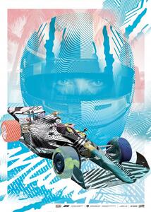 Konsttryck Formula 1® Print Store Artist Series - Miami Edition - 2ALAS - Blue