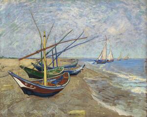 Bildreproduktion Fishing Boats on the Beach at Saintes-Maries-de-la-Mer, Vincent van Gogh