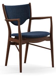 House of Finn Juhl - 46 Armchair, Walnut, Cat. 2 Hallingdal 65 - 764 - Matstolar - Finn Juhl - Träfärgad,Blå - Trä/Textilmaterial