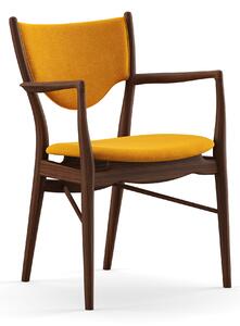 House of Finn Juhl - 46 Armchair, Walnut, Cat. 2 Hallingdal 65 - 457 - Matstolar - Finn Juhl - Träfärgad,Gul - Trä/Textilmaterial