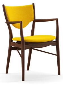House of Finn Juhl - 46 Armchair, Walnut, Cat. 4 Vidar 443 - Matstolar - Finn Juhl - Träfärgad,Gul - Trä/Textilmaterial