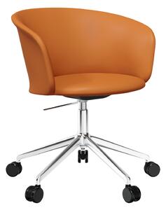 HEM - Kendo Swivel Chair 5-star Castors - Cognac Leather/Polished - Kontorsstolar - Sabine Marcelis,LucidiPevere - Svart - Metall/Trä/Syntetiskt/Skum/Ull