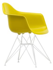 Vitra - Eames Plastic Armchair DAR - 34 Mustard - White Base - Matstolar - Charles & Ray Eames - Gul - Metall/Plast