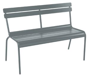 Fermob - Luxembourg Bench with Backrest Storm Grey 26 - Trädgårdsbänkar - Frédéric Sofia - Grå - Metall