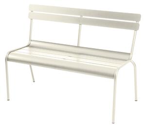 Fermob - Luxembourg Bench with Backrest Clay Grey A5 - Trädgårdsbänkar - Frédéric Sofia - Grön,Grå - Metall