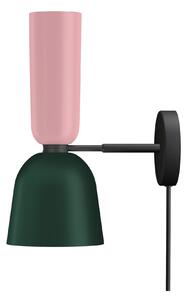 HEM - Alphabeta Wall Light + Cable - Light Pink/Black Green - Vägglampor - Luca Nichetto - Rosa,Grön