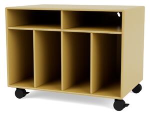 Montana - SPIN I Vinyl Storage, 05-CastorsCR70Black, 157 Cumin - Quickship - TV-bänkar - Peter J. Lassen - Gul - MDF