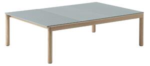 Muuto - Couple Coffee Table / 120 x 84 x 35 cm - 2 Plain 1 Wavy - Pale Blue/Oak - Soffbord - Sylvain Willenz - Träfärgad - Glas/Trä