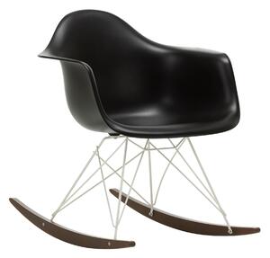 Vitra - Eames Plastic Armchair RAR - 12 Deep Black - White Base - Dark Maple - Fåtöljer - Charles & Ray Eames - Svart - Metall/Trä/Plast