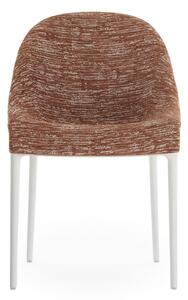 Kartell - Eleganza Ela White/Rust - Matstolar - Philippe Starck - Brun,Vit - Textilmaterial/Plast