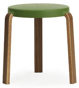 Normann Copenhagen - Tap Stool Walnut Olive - Pallar - Simon Legald - Grön - Trä/Plast