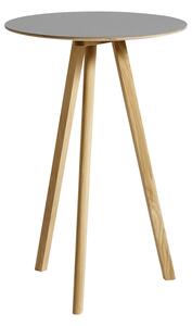 HAY - CPH20 2.0 High Table Lacquered Solid Oak Frame Ø70 X H105 Grey Linoleum Top Lacquered Edge - Barbord - Ronan & Erwan Bouroullec - Grå - Trä