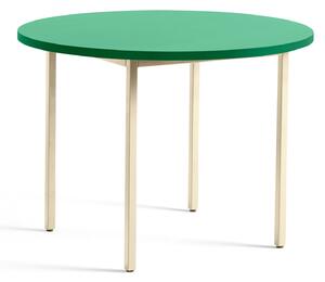 HAY - Two-Colour Table Round 105 Green Mint / Ivory - Matbord - Muller Van Severen - Grön,Beige - MDF/Metall