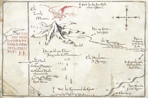 Konsttryck Hobbit - Map of The Unexpected Journey, (40 x 26.7 cm)