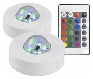 KIT 2x LED RGB Dekorativ belysning FESTA 3xAAA/4,5V + fjärrkontroll