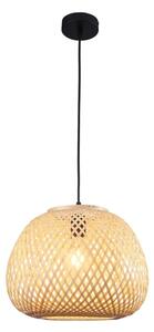 Ljuskrona med textilsladd ZANZIBAR 1xE27/20W/230V diameter 35 cm bambu