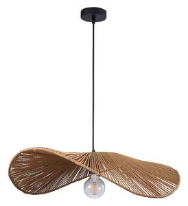 Ljuskrona med textilsladd CAPRI 1xE27/20W/230V diameter 60 cm bambu