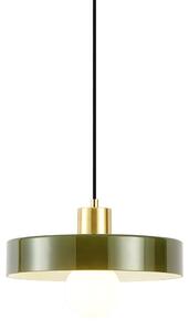 Retro Pendellampa Guld med Grönt Glas - Jina