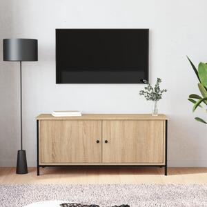 Tv-bänk med dörrar sonoma-ek 102x35x45 cm konstruerat trä