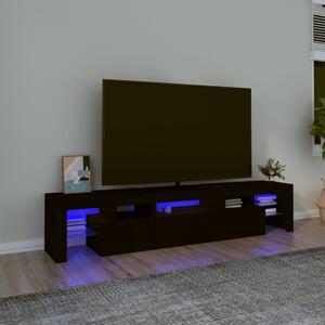 Tv-bänk med LED-belysning svart 200x36,5x40 cm