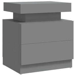 Sängbord grå 45x35x52 cm spånskiva