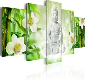 Canvas Tavla - Buddha and jasmine - 100x50
