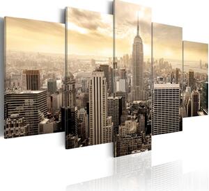 Canvas Tavla - New York and sunrise - 100x50