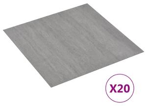 Självhäftande golvplankor 20 st PVC 1,86 m² grå ränder