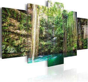 Canvas Tavla - Waterfall of Trees - 100x50