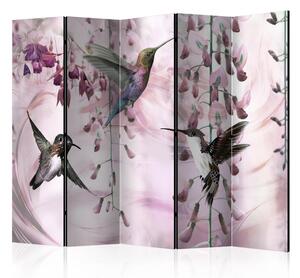 Rumsavdelare / Skärmvägg - Flying Hummingbirds (Pink) II - 225x172