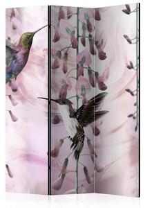Rumsavdelare / Skärmvägg - Flying Hummingbirds (Pink) - 135x172