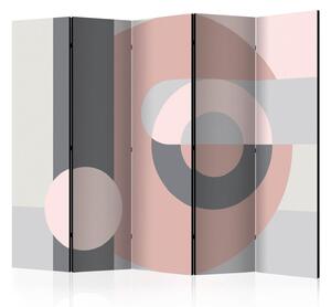 Rumsavdelare / Skärmvägg - Geometric Wreath (Pink) II - 225x172