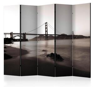 Rumsavdelare / Skärmvägg - San Francisco: Golden Gate Bridge in black and white II - 225x172