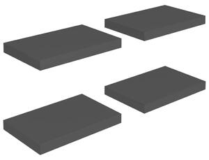 Svävande vägghyllor 4 st svart 40x23x3,8 cm MDF