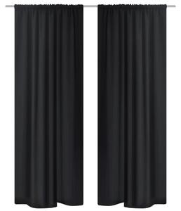Mörkläggningsgardiner 2 st dubbla lager 140 x 245 cm svart