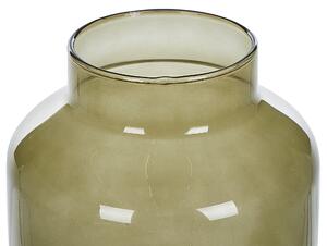 Blomvas Olivgrönt Glas Färgat Tonat Transparent Dekorativt hemtillbehör i glas Beliani