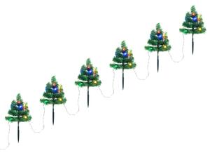 Julgranar till trädgårdsgång 6 st flerfärgade LED 45 cm PVC