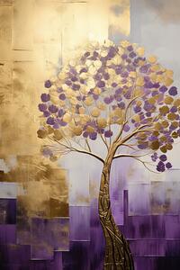 Illustration Purple Gold Paint, Bilge Paksoylu
