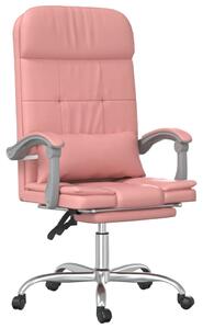 Kontorsstol med massage rosa konstläder