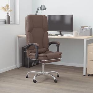 Kontorsstol med massage brun konstläder