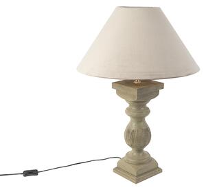 Landsbordslampa med velourskärm taupe 50 cm - Hyssop