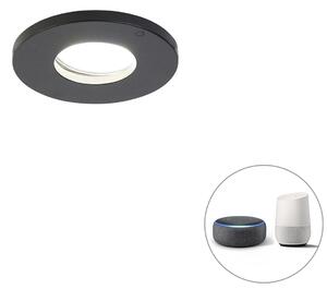 Smart badrum infälld spotlight svart inkl WiFi GU10 - Skjul
