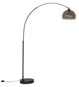 Modern båglampa svart med rökglas - Arc