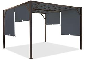 Pergola i metall Santorini 3 x 3 m brun-antracitfärgad Garden Point